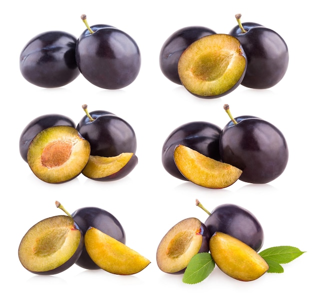 Collection de 6 images de prunes