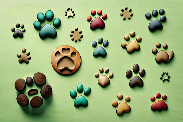 Une collection d'animaux avec différentes couleurs et formes