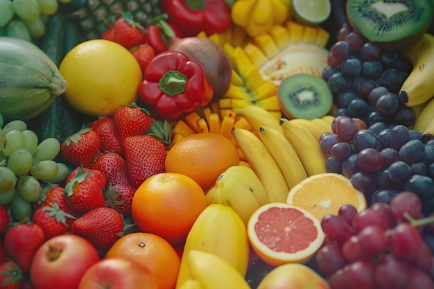 Collection d'arbres d'arc-en-ciel de fruits et légumes