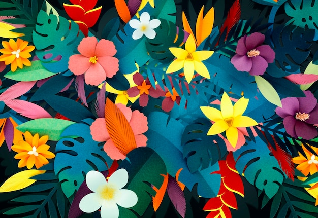 Collection artisanale de papier botanique tropical faite à la main