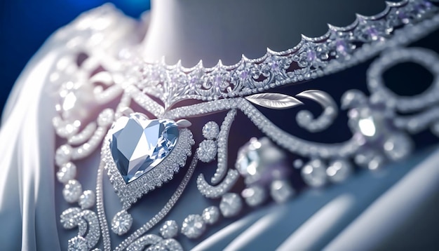 Collection de bijoux en diamants bleus et diamants blancs, chef-d'œuvre de luxe, pierres précieuses en saphir exclusives et exquis premier bijoutier sur mesure, saphirs taillés sur mesure Generative Ai