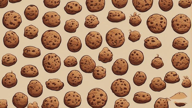 une collection de biscuits avec les mots chocolat en bas