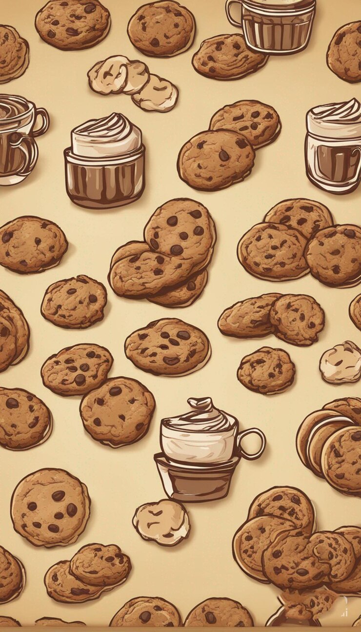 une collection de biscuits avec un pot et une tasse de lait.