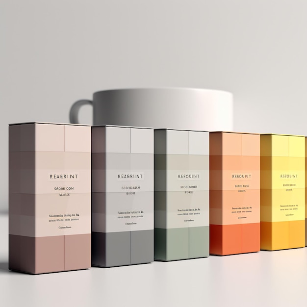 une collection de boîtes de parfums de différentes couleurs.