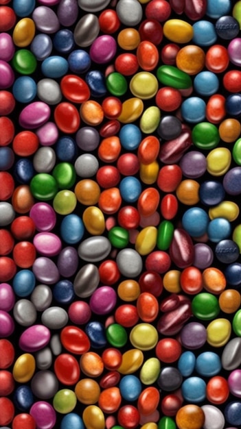 Une collection de bonbons colorés avec le mot bonbon en bas.