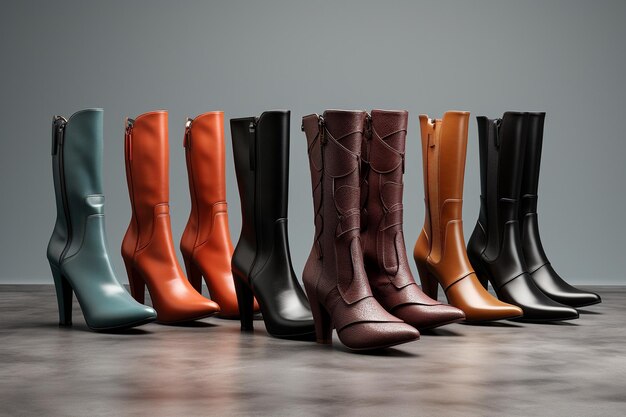 Collection de bottes féminines élégantes avec différents styles 00648 02