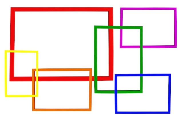 Collection de cadres isolés sur blanc.