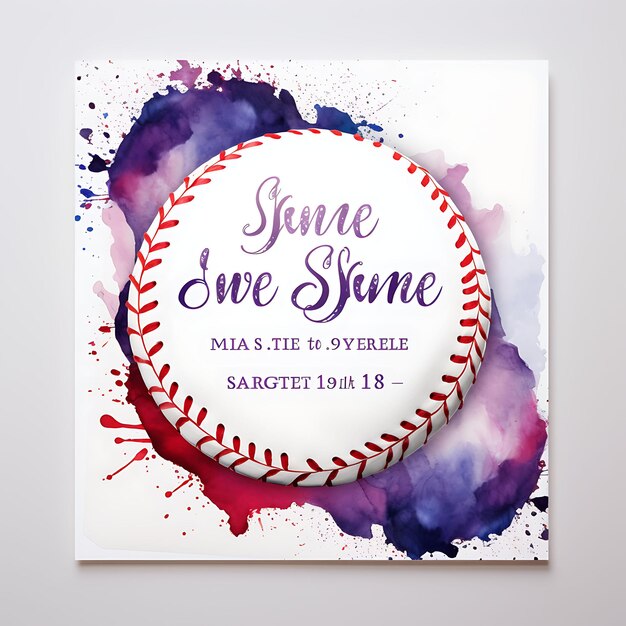 Photo collection de cartes d'invitation de mariage de baseball américain baseball shape glo conception d'idée d'illustration