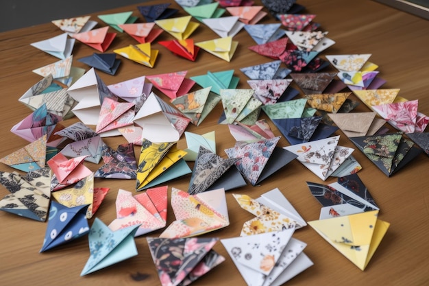 Collection de cartes origami prêtes à être offertes créées avec une IA générative