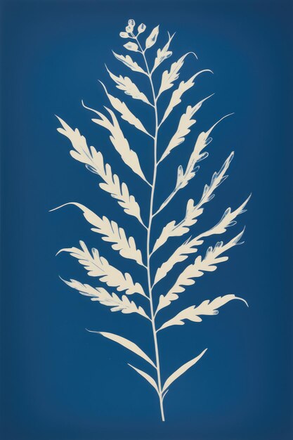 Photo collection de cliparts de cyanotype botanique vintage impressions florales uniques pour affiches et décor artistique