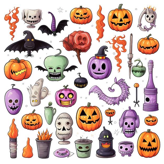 Photo collection de cliparts pour l'halloween