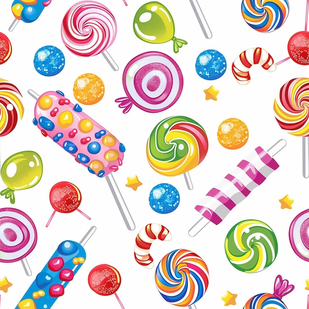 une collection colorée de bonbons colorés et de sucreries