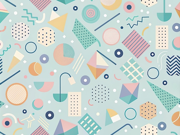 une collection colorée de dessins et de formes géométriques