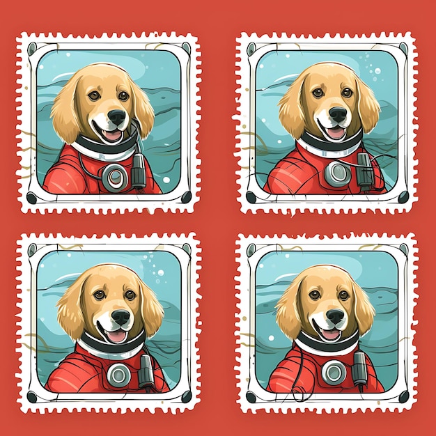 Photo une collection colorée, mignonne et créative de timbres d'animaux