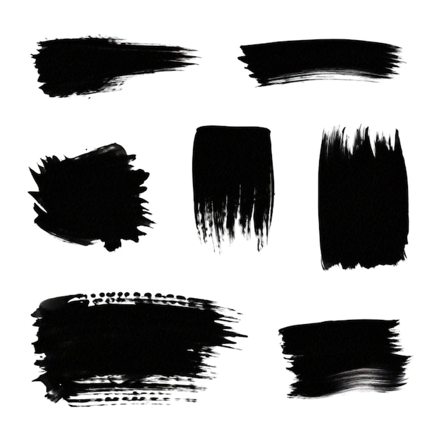 Une collection de coups de pinceau noirs