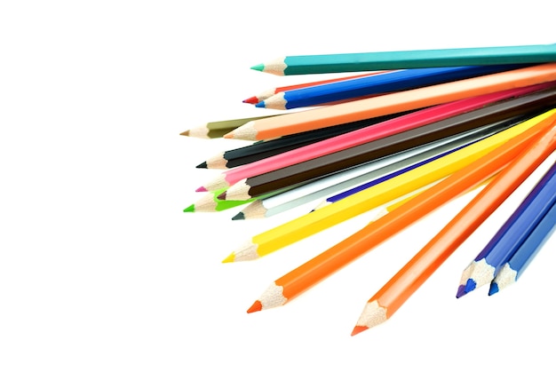 Collection De Crayon De Couleur Pour Dessiner Sur Fond Blanc, Crayon De Couleur Multi