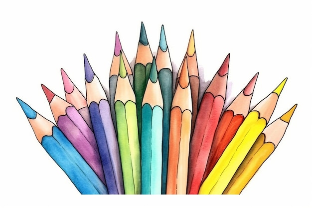 une collection de crayons de couleurs avec des couleurs différentes.