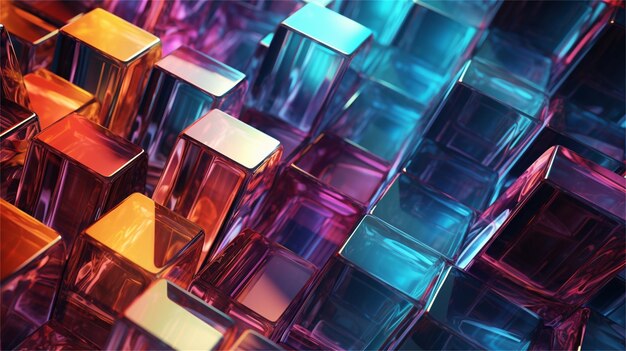 Une collection de cubes de verre de la collection par personne.