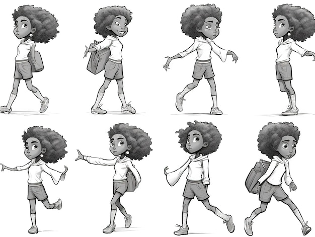 collection de dessins de filles afro-américaines