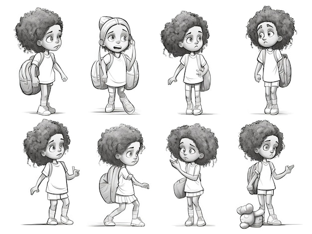 Photo collection de dessins de filles afro-américaines