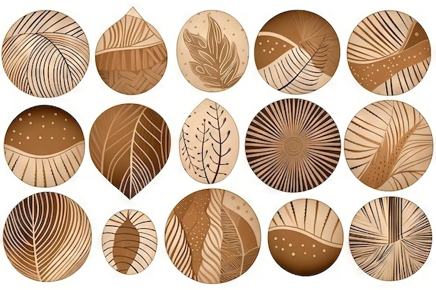 Une collection de différentes formes de feuilles sur fond blanc.