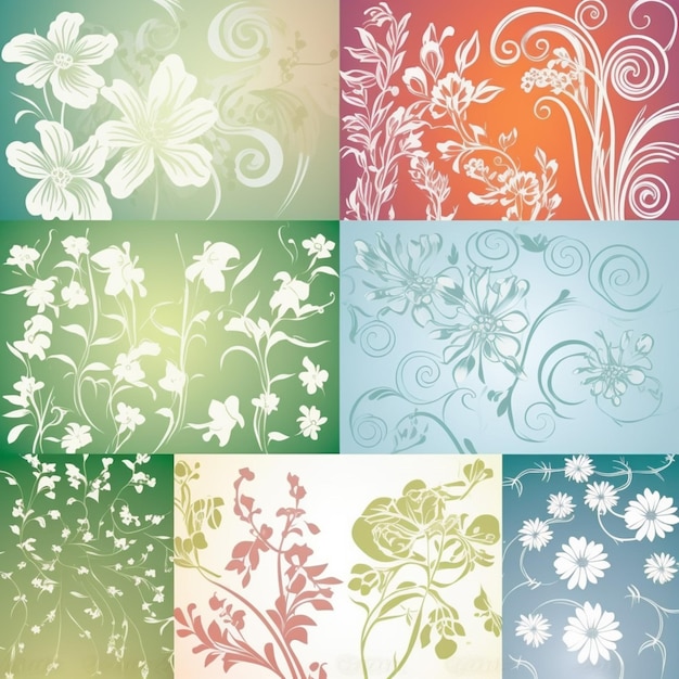 Une collection de différents motifs floraux.