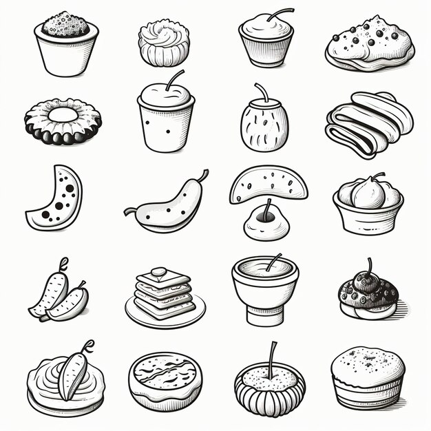 une collection de différents types d'aliments comprenant une variété d'articles