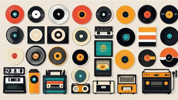 Collection de disques de vinyle vintage