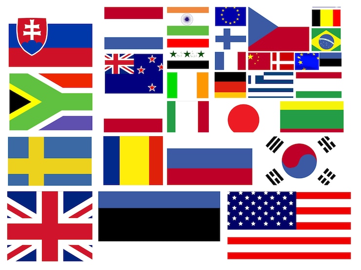 Photo collection de drapeaux du monde
