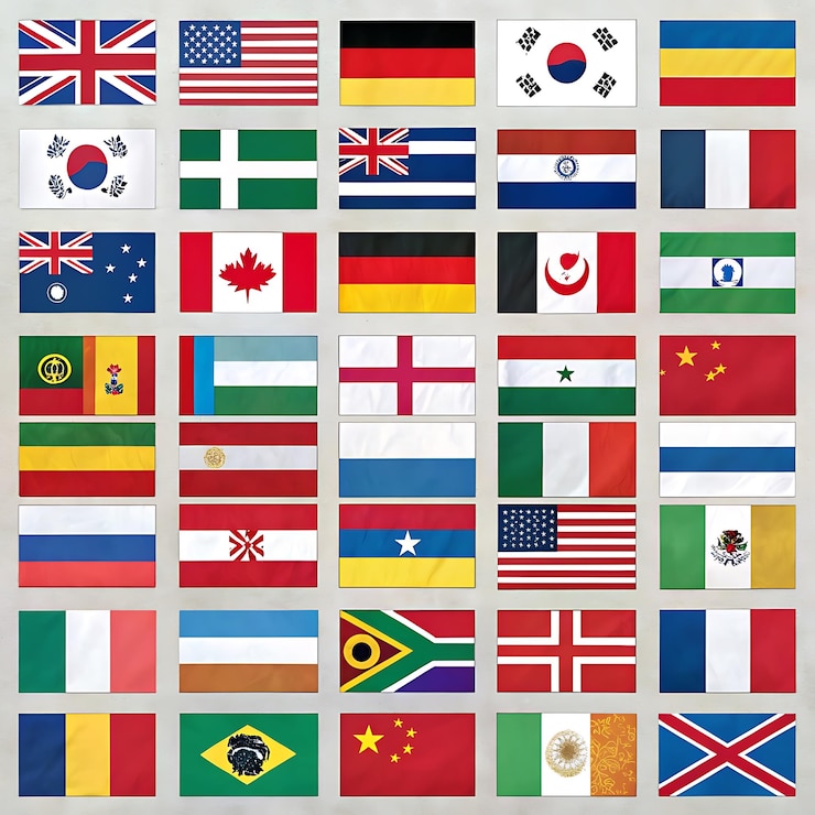 Photo une collection de drapeaux des états-unis d'amérique