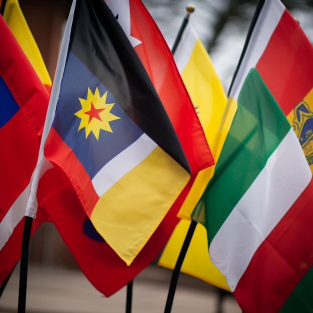 Collection de drapeaux Identités nationales diverses et colorées