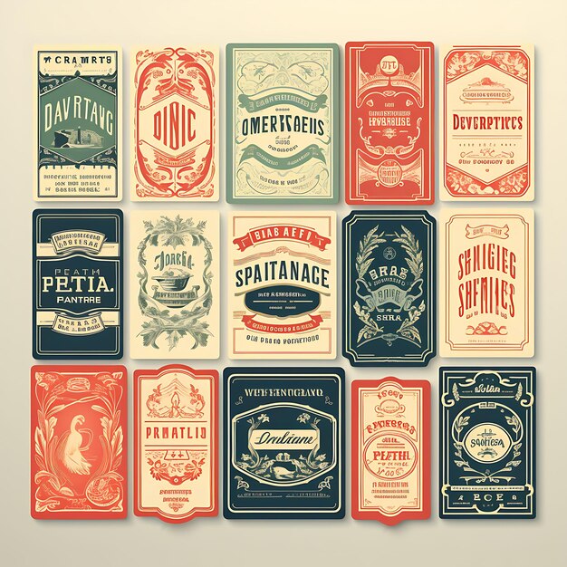 Collection d'étiquettes Image de marque et esthétique vintage avec une création explorant le graphique vectoriel Allure