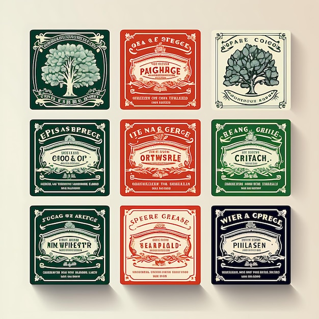 Collection d'étiquettes Image de marque et esthétique vintage avec une création explorant le graphique vectoriel Allure