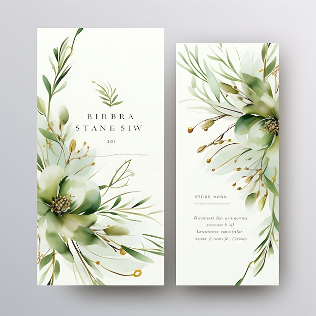 Collection de feuilles de thé carte d'invitation forme de feuille de thé infuse papier conception d'idée d'illustration