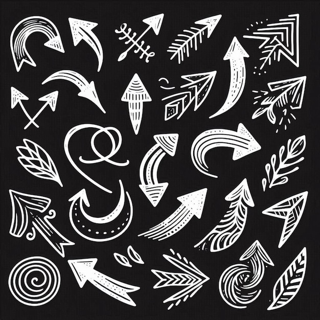 Une collection de flèches et des flèches avec des flèchs et des flêches