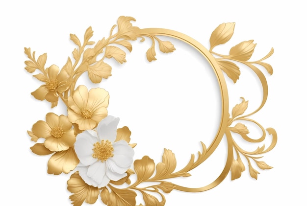 Collection de fleurs blanches d'or pour le design graphique