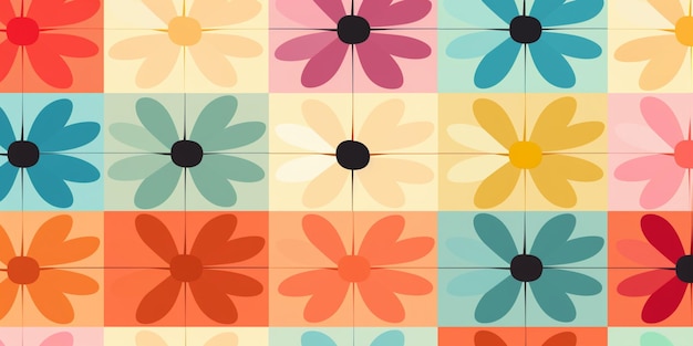 collection de fleurs géométriques motif coloré
