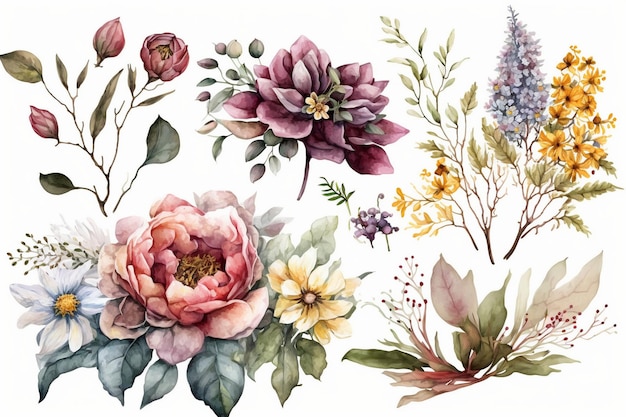 Une collection de fleurs et de plantes