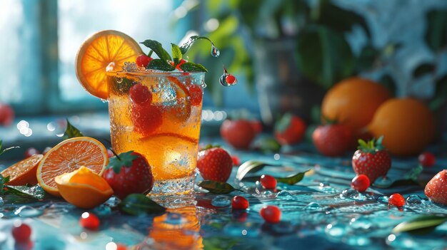 une collection de fruits frais dans un verre moelleux Ai Generative