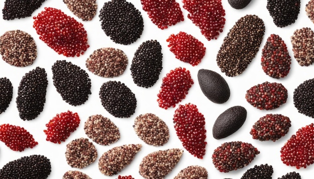 Une collection de fruits rouges et noirs