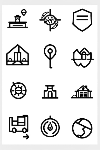 une collection d'icônes dont une qui dit "trouvez une maison"
