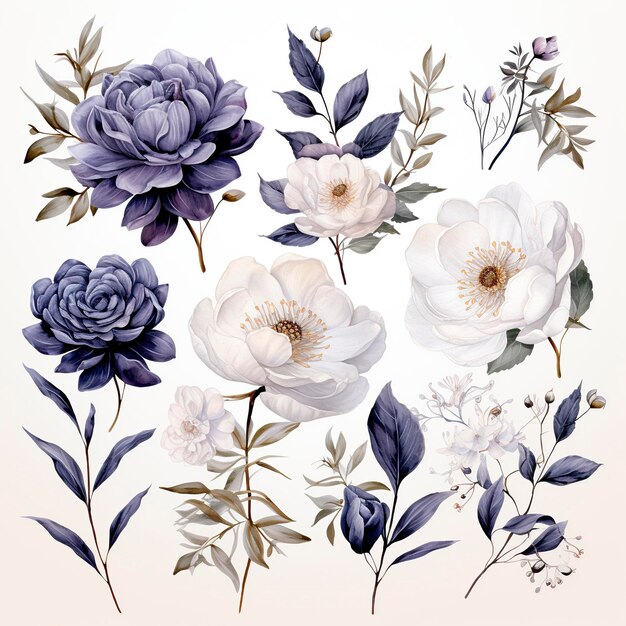 Une collection d'illustrations florales vintage