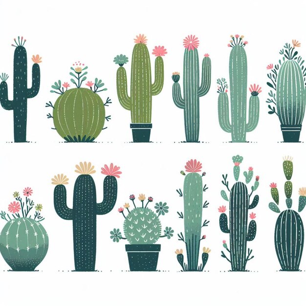 Photo une collection d'images de cactus et de cactuses, y compris les cactus cactus