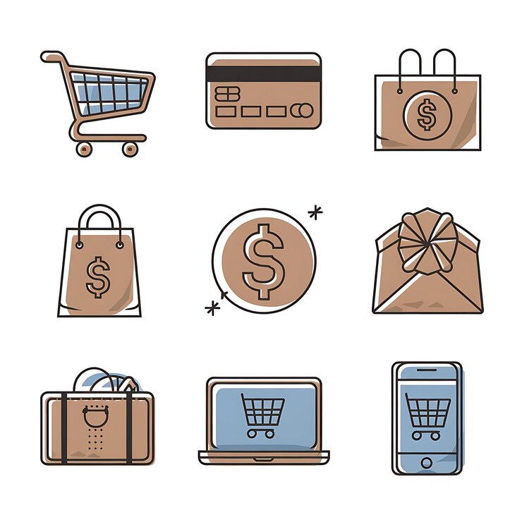 Photo une collection d'images comprenant un sac à provisions un sac à marchandises et un sac à fournitures