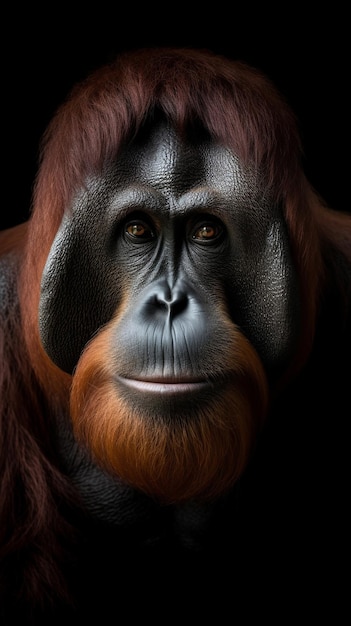 Collection d'images de primates sur fond noir