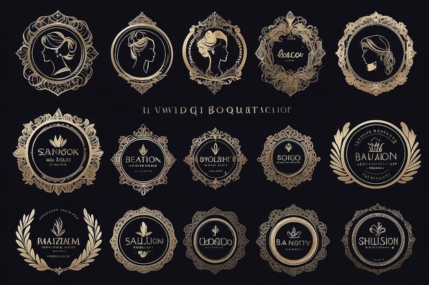 Collection de logo et d'emblème de boutique de studio de mode et de salon de beauté