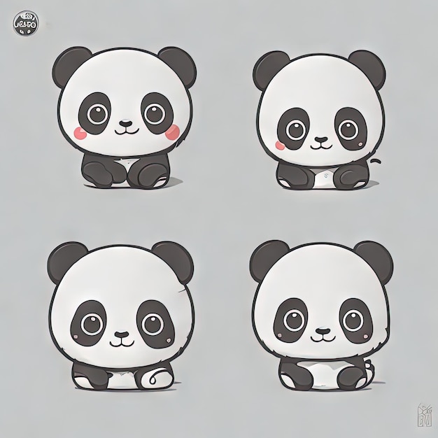 Collection de logos d'animaux mignons Kawaii