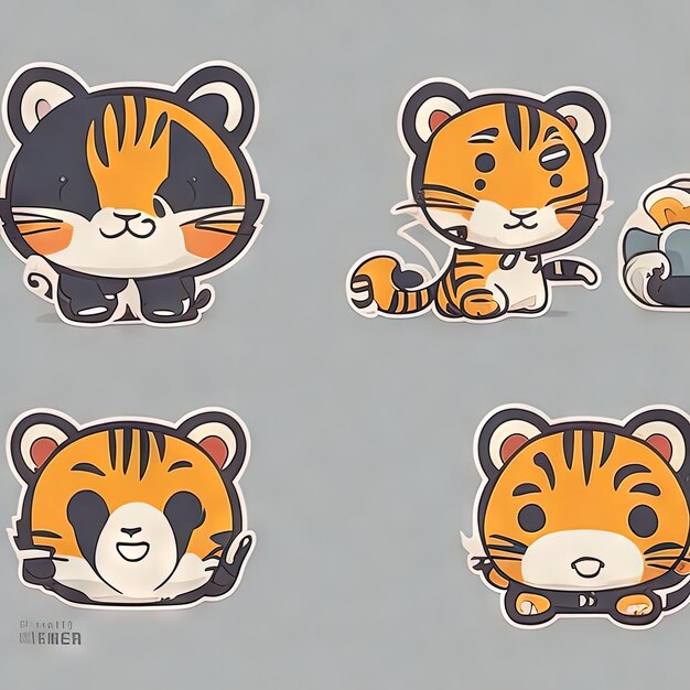 Collection de logos d'animaux mignons Kawaii