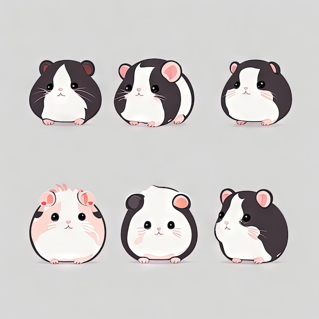 Collection de logos d'animaux mignons Kawaii