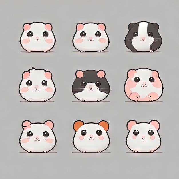 Collection de logos d'animaux mignons Kawaii